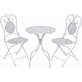 vidaXL Bistro garnitura 3-delna jeklo sivo bela, (20680110) | Shoptok.si