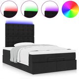  Otomanski okvir kreveta s madracem crni 120x200cm od tkanine | Eponuda.com