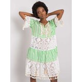 Italy Moda Dress-DHJ-SK-13567.41P-white-green | Shoptok.si