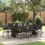  Vrtni set za objed 9 kom. Crna poliratan 240 x 90 x 75 cm Cijene