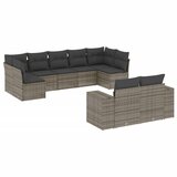 Maison Chic Seti vrtnega pohištva - Vrtna garnitura - Vrtni pohištvo set 9-delna z blazinami siv poli ratan, (21807314) | Shoptok.si