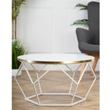  Konferencijski stočić DIAMOND 40x70 cm zlatna/bela | Eponuda.com