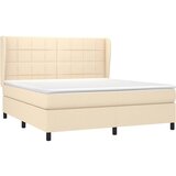  Krevet s oprugama i madracem krem 160x200 cm od tkanine | shoptok.hr