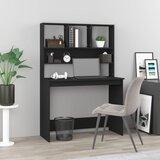  Radni stol s policama crni 102 x 45 x 148 cm konstruirano drvo | shoptok.hr
