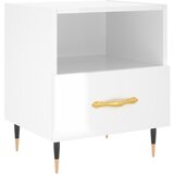 vidaXL Nočna omarica visok sijaj bela 40x35x47,5 cm inženirski les, (20808609) | Shoptok.si