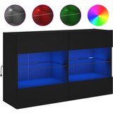 vidaXL Stenska TV omarica z LED lučkami črna 98,5x30x60,5 cm, (20977903) | Shoptok.si