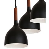  Luster na sajli NOAK WOOD 3xE27/15W/230V crna/buk | Eponuda.com
