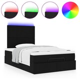  Otomanski okvir kreveta s madracem crni 120x200cm od tkanine | shoptok.hr
