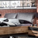 MID.YOU POSTELJA 180 cm x 200 cm , leseni material barve grafita, barve hrasta | Shoptok.si