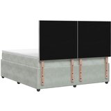  LED okvir za krevet s madracem Svjetlosiva 140 x 200 cm Baršun | shoptok.hr