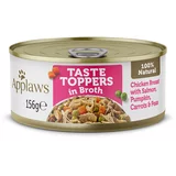 Applaws 18 + 6 gratis! Taste Toppers v bujonu 24 x 156 g - Piščanec, losos, buča, korenje in grah