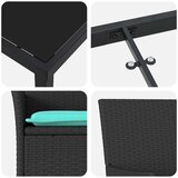  Set stola i stolica s jastukom 3 pcs Crna PE ratan | shoptok.hr