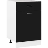 s donjim ladicama "Lyon" Crni 50x46x81,5 cm Konstruirano drvo