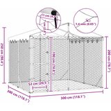 Vanjski kavez za pse s krovom srebrni 3x3x2,5 m pocinčani čelik | shoptok.hr