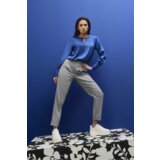 Marisse Plain V-Neck Shirt With Long Sleeves, Blue | Shoptok.si