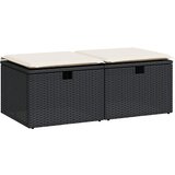 Maison Chic Seti vrtnega pohištva - Vrtna garnitura - Vrtni pohištvo set z blazinami 2-delna črn ratan/akacija, (21796902) | Shoptok.si