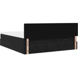 vidaXL Otomanski posteljni okvir z vzmetnicami črn 200x200cm žamet | Shoptok.si