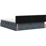  LED krevet za pohranu s madracem Tamnosiva 200 x 200 cm Baršun | shoptok.hr
