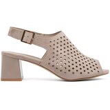 GOODIN Beige suede heeled sandals | shoptok.hr