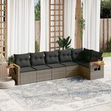 Maison Chic Seti vrtnega pohištva - Vrtna garnitura - Vrtni pohištvo set 6-delna z blazinami siv poli ratan, (21804129) | Shoptok.si