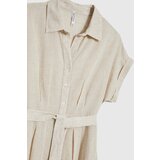 Marisse Beige Viscose-Linen Dress | ePonuda.com