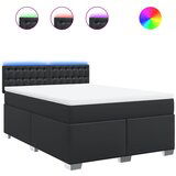 Maison Chic Box spring postelja - Vzmetna postelja z vzmetnico črn 140x200 cm umetno usnje SL23788, (21890614) | Shoptok.si