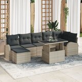 vidaXL 8 Delni Vrtni Sofa Set z Blazinami Svetlo Siva Poli Ratan Cene