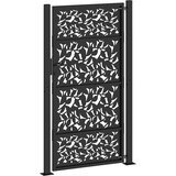 vidaXL Vrtna vrata črna 105x180 cm dizajn jeklenih listov | Shoptok.si