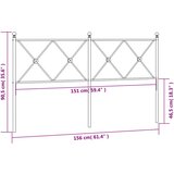 vidaXL Metalno uzglavlje crno 150 cm | shoptok.hr