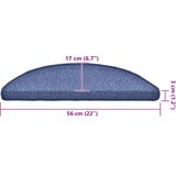  Prostirke za stepenice 30 kom 56x17x3 cm plave poluokrugle | shoptok.hr