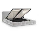 Micadoni Sivi tapecirani bračni krevet s prostorom za odlaganje s podnicom 180x200 cm Solange – | shoptok.hr