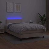  Box spring madrac LED cappuccino 120x200cm umjetna koža | shoptok.hr