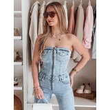 DStreet Kombinezon damskie jeansowy z gorsetem GORSSANKA niebieski | Shoptok.si