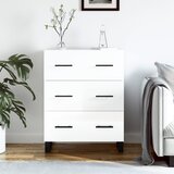 vidaXL Komoda visok sijaj bela 69,5x34x90 cm inženirski les | Shoptok.si