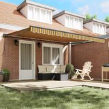 vidaXL Retraktilna tenda Večbarvni trak 450x300 cm blago - - Rumena - 32.62 - 450x300 cm - 2025- | Shoptok.si