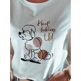 DStreet T-shirt damski z pudlem LUMIFITU błękitny | Shoptok.si