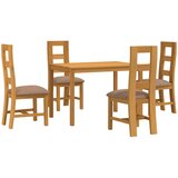  Blagovaonski set 5 kom. Siva Čvrsto Hrastovo Drvo | shoptok.hr