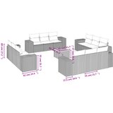  13-dijelni set vrtnih sofa s jastucima poliratan crni | shoptok.hr