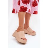 Boto Eco Leather Women's Sandals On Platform And Wedge Beige Kisoffi | Shoptok.si
