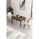 Hanah home trpezarijski set Nil, sto i 2 stolice, ploča u dekoru drveta Baroque, krem tkanina Babyface | Eponuda.com