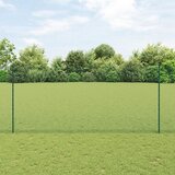 vidaXL Stebri ograje 11 kos U-kanal zelena 140 cm jeklo, Šesterokotna ograja zelena 1,4x25 m jeklo Cene