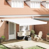vidaXL Ročna zložljiva tenda z LED belo 400x300 cm, Tenda nadomestna tkanina za okvir 4x3 m bela Cene