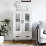 vidaXL Visoka omara visok sijaj bela 69,5x31x115 cm inženirski les Cene