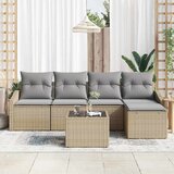 Set sofe 6 kom. Bež i svijetlo siva poliratan | shoptok.hr