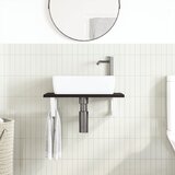  Zidna polica za umivaonik od čelika i masivne hrastovine Smeđa 60 x 40 x 2 cm | Shoptok.si