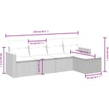  5-dijelni set vrtnih sofa s jastucima bež od poliratana | shoptok.hr