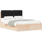  Krevetni okvir s tapiciranim uzglavljem Crna 140 x 190 cm | shoptok.hr