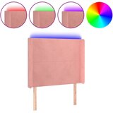 Maison Chic led posteljno vzglavje - vzglavna omarica - nočna omarica roza 103x16x118/128 cm žamet, (21707382) Cene