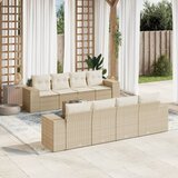 Maison Chic Seti vrtnega pohištva - Vrtna garnitura 9-delna z blazinami bež poli ratan, (21796460) | Shoptok.si