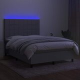  box spring s madracem LED svjetlosivi 140x200 cm tkanina | shoptok.hr